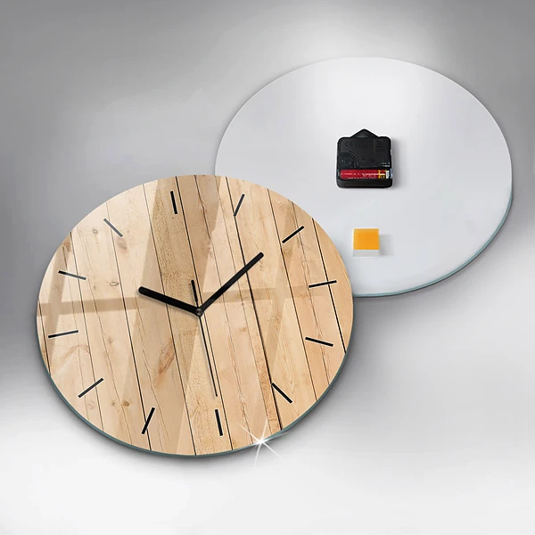 Wanduhr rund mit motiv Hölzerne Bretter