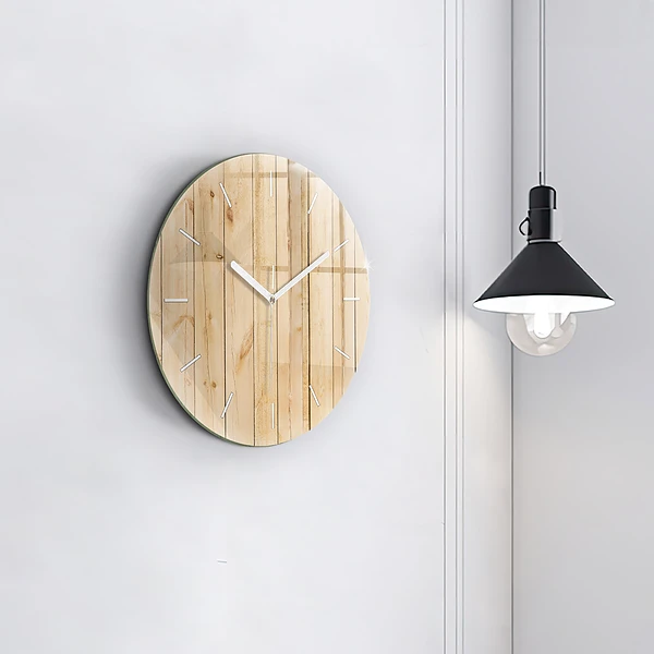 Wanduhr rund mit motiv Hölzerne Bretter