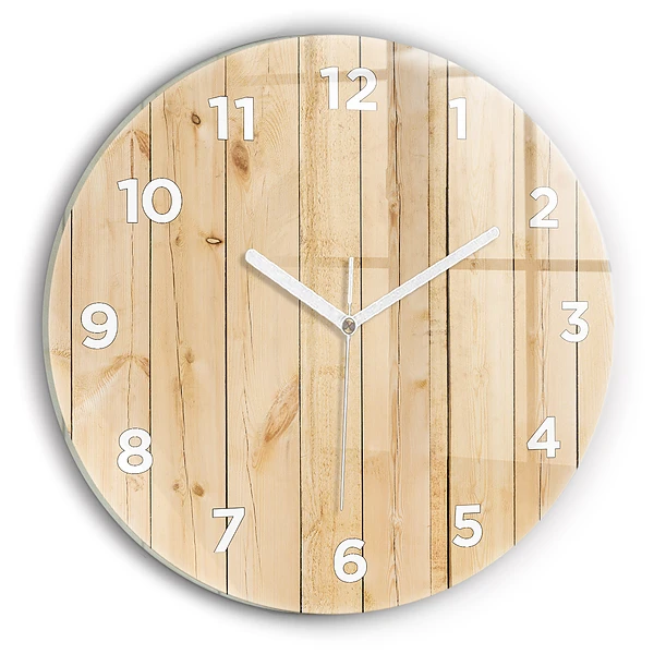 Wanduhr rund mit motiv Hölzerne Bretter