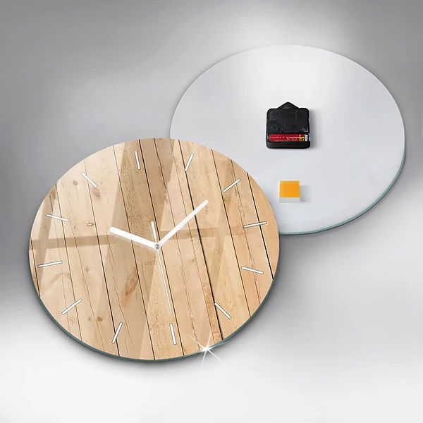 Wanduhr rund mit motiv Hölzerne Bretter
