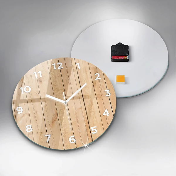 Wanduhr rund mit motiv Hölzerne Bretter