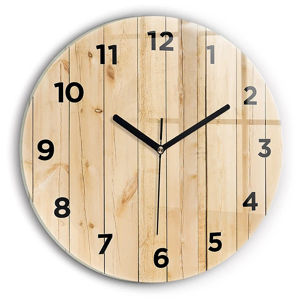 Wanduhr rund mit motiv Hölzerne Bretter