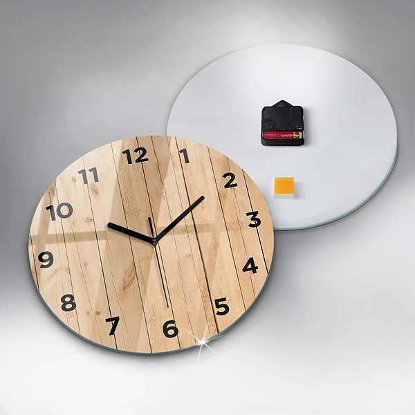 Wanduhr rund mit motiv Hölzerne Bretter