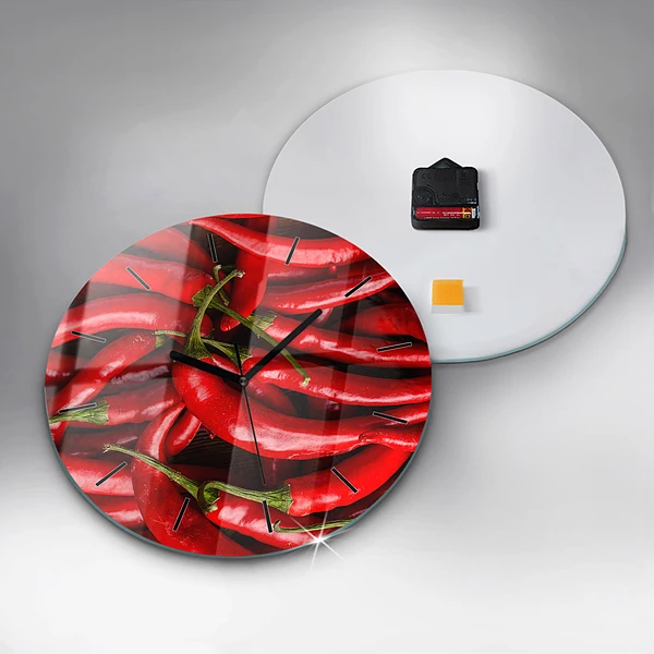 Wanduhr rund mit motiv Scharfe Paprika