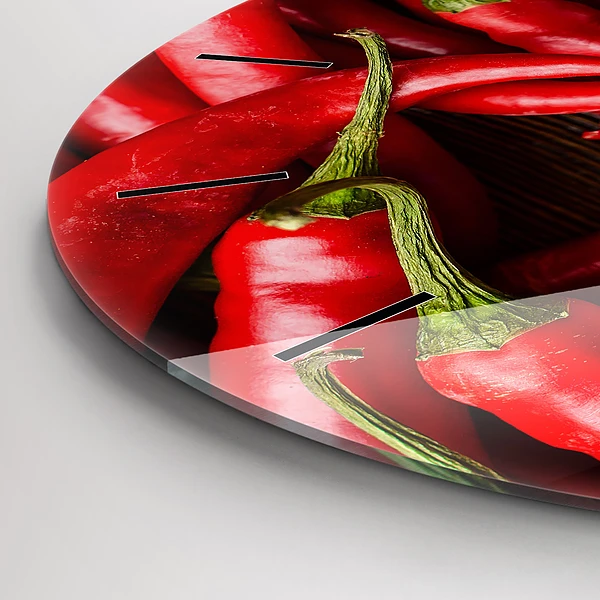 Wanduhr rund mit motiv Scharfe Paprika