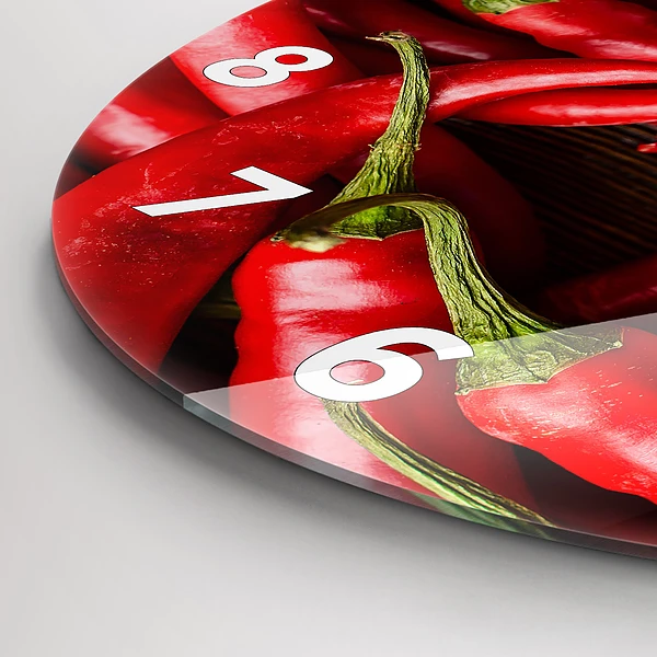 Wanduhr rund mit motiv Scharfe Paprika