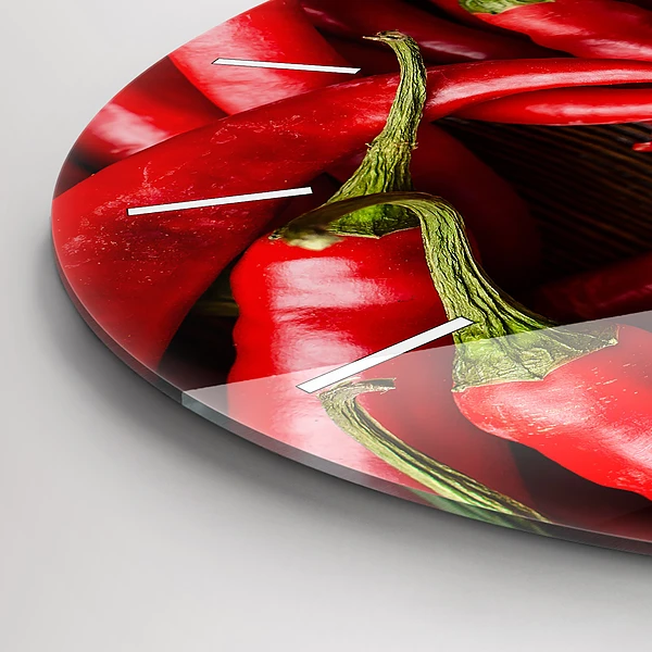Wanduhr rund mit motiv Scharfe Paprika
