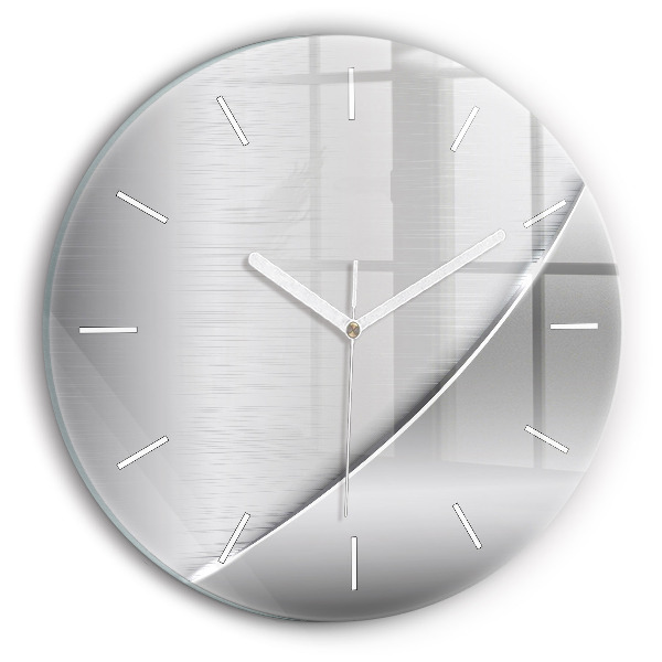 Wanduhr rund mit motiv Silbernes Muster
