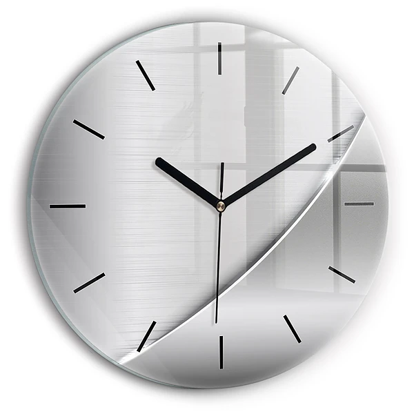 Wanduhr rund mit motiv Silbernes Muster