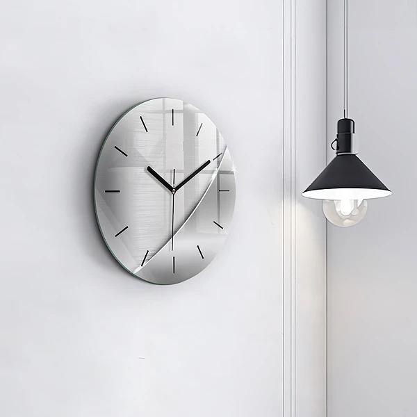 Wanduhr rund mit motiv Silbernes Muster