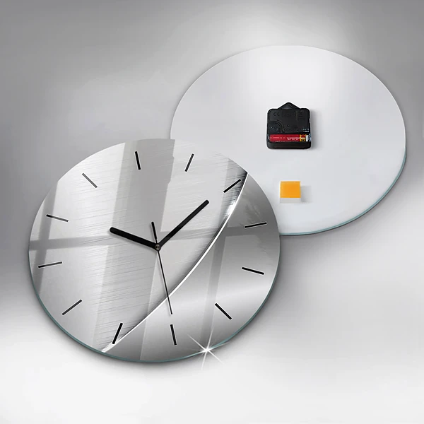 Wanduhr rund mit motiv Silbernes Muster