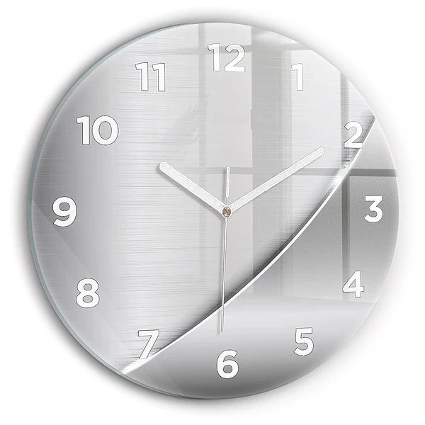 Wanduhr rund mit motiv Silbernes Muster
