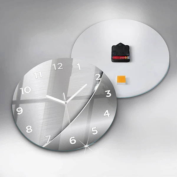 Wanduhr rund mit motiv Silbernes Muster