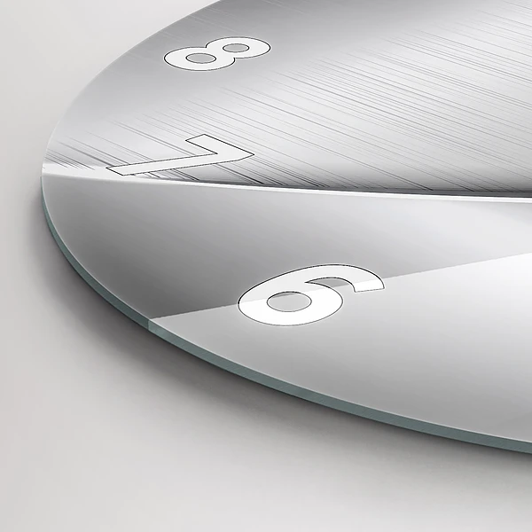 Wanduhr rund mit motiv Silbernes Muster