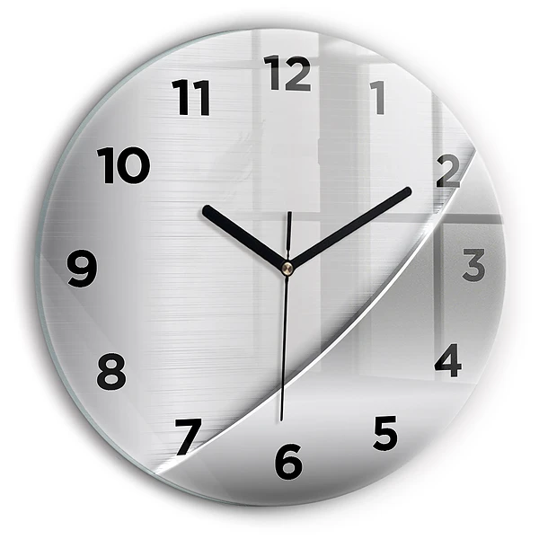 Wanduhr rund mit motiv Silbernes Muster