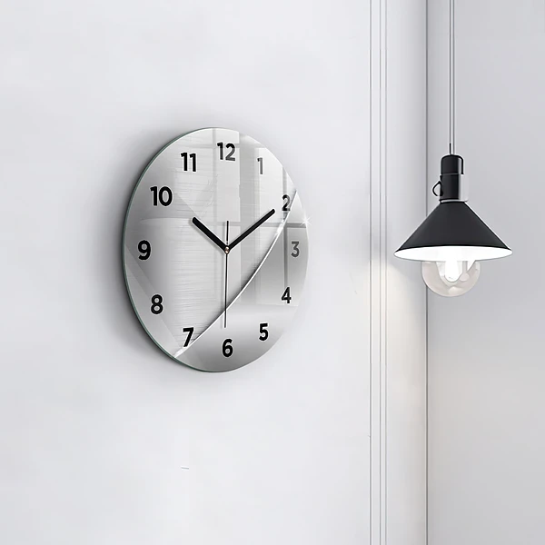 Wanduhr rund mit motiv Silbernes Muster