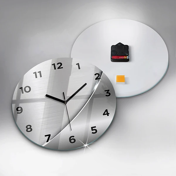 Wanduhr rund mit motiv Silbernes Muster