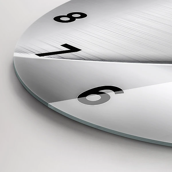 Wanduhr rund mit motiv Silbernes Muster