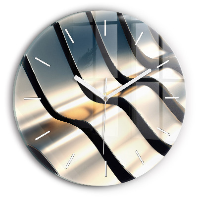 Wanduhr rund Silbernes Muster