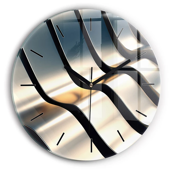 Wanduhr rund Silbernes Muster