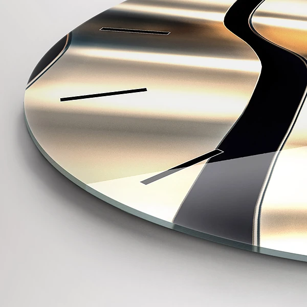 Wanduhr rund Silbernes Muster