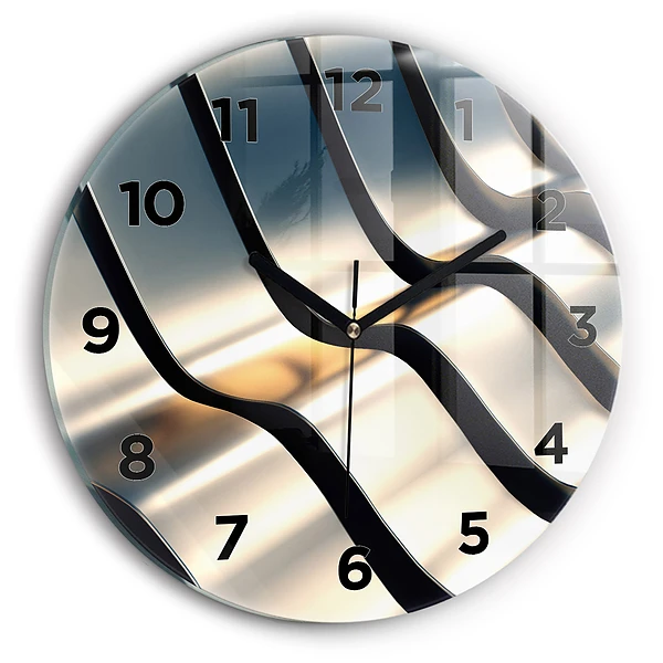 Wanduhr rund Silbernes Muster