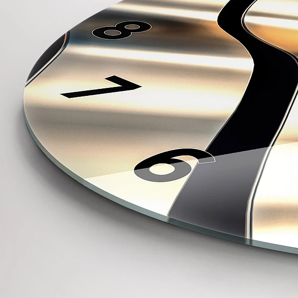 Wanduhr rund Silbernes Muster