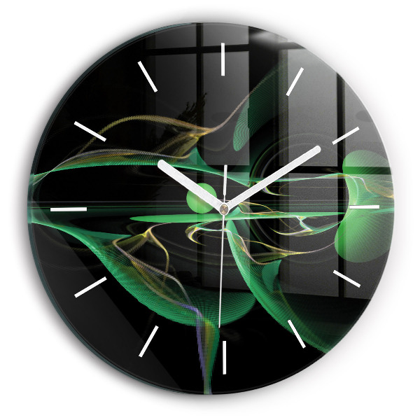Wanduhr glas rund Grüne Abstraktion