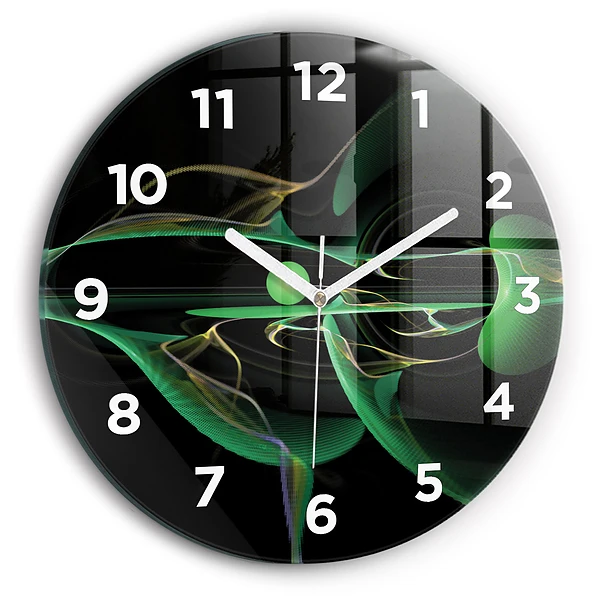 Wanduhr glas rund Grüne Abstraktion