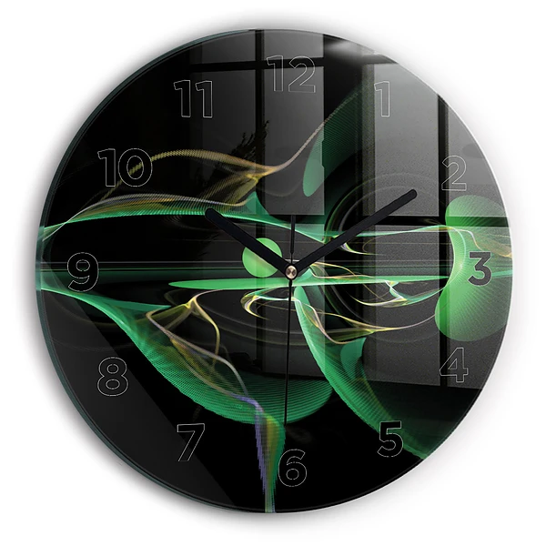 Wanduhr glas rund Grüne Abstraktion