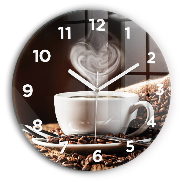 Wanduhr rund mit motiv Kaffeetasse