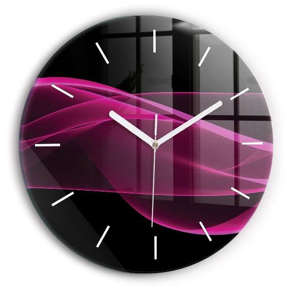 Wanduhr rund Rosa Abstraktion