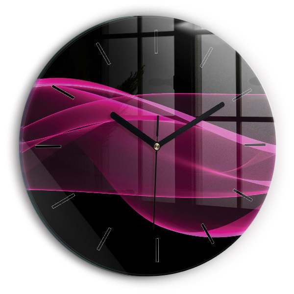 Wanduhr rund Rosa Abstraktion