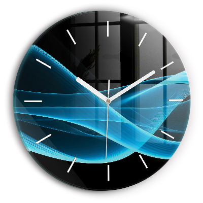 Wanduhr rund mit motiv Blaue Abstraktion