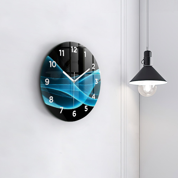 Wanduhr rund mit motiv Blaue Abstraktion
