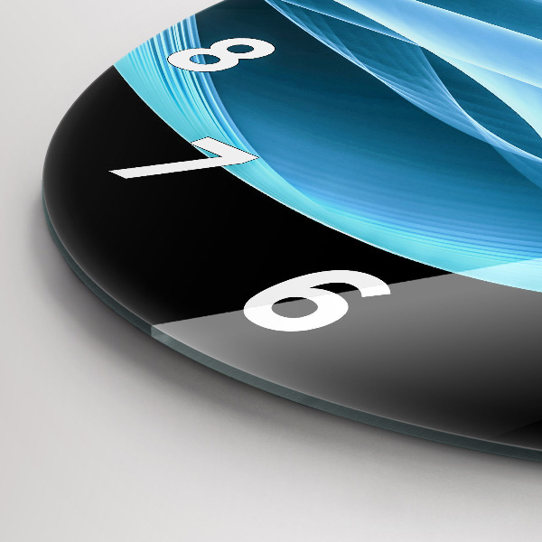 Wanduhr rund mit motiv Blaue Abstraktion