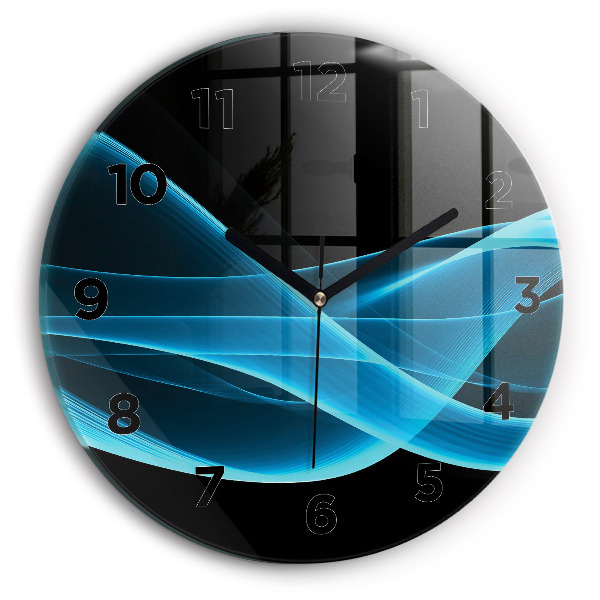 Wanduhr rund mit motiv Blaue Abstraktion