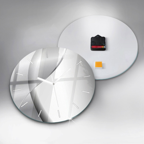 Wanduhr rund mit motiv Silberne Abstraktion