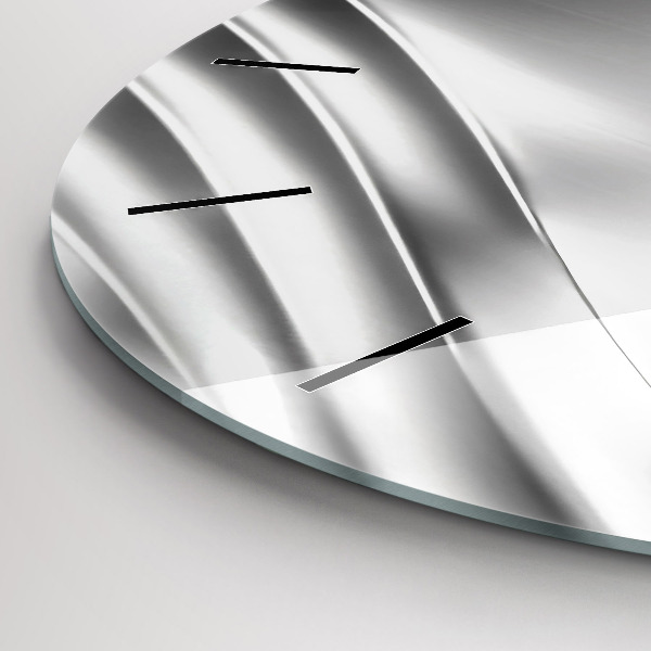 Wanduhr rund mit motiv Silberne Abstraktion