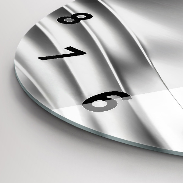 Wanduhr rund mit motiv Silberne Abstraktion