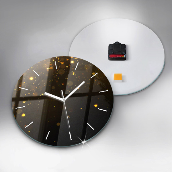 Wanduhr glas rund Goldpollen
