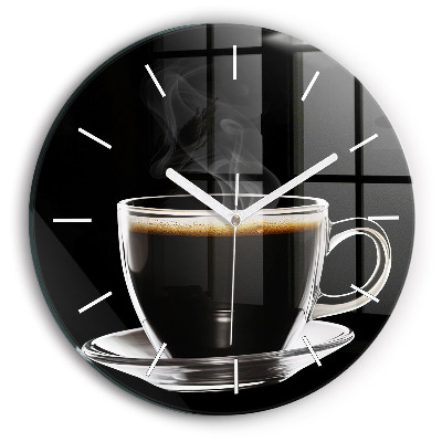 Wanduhr rund Schwarzer Kaffee