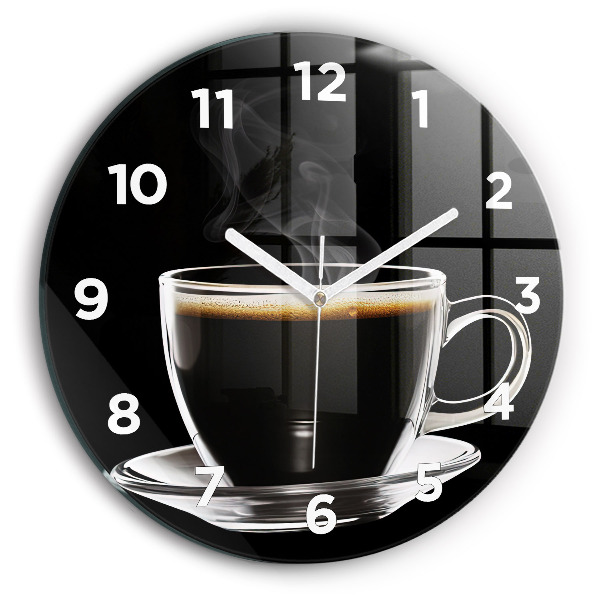 Wanduhr rund Schwarzer Kaffee