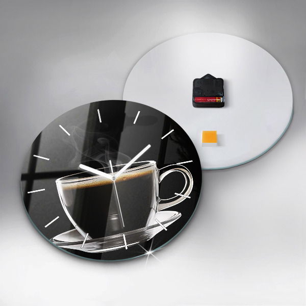 Wanduhr rund Schwarzer Kaffee