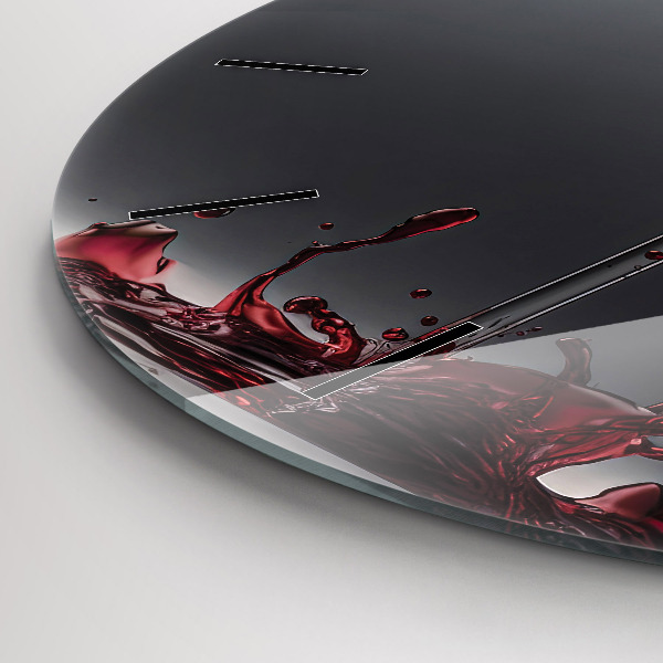 Wanduhr glas rund Glas Rotwein