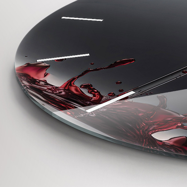 Wanduhr glas rund Glas Rotwein