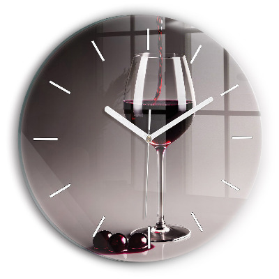 Wanduhr glas rund Lampe mit Rotwein
