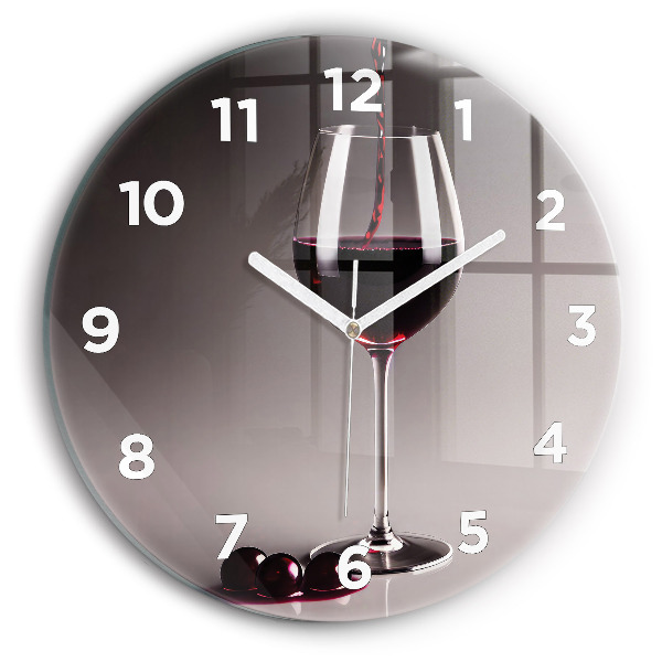 Wanduhr glas rund Lampe mit Rotwein