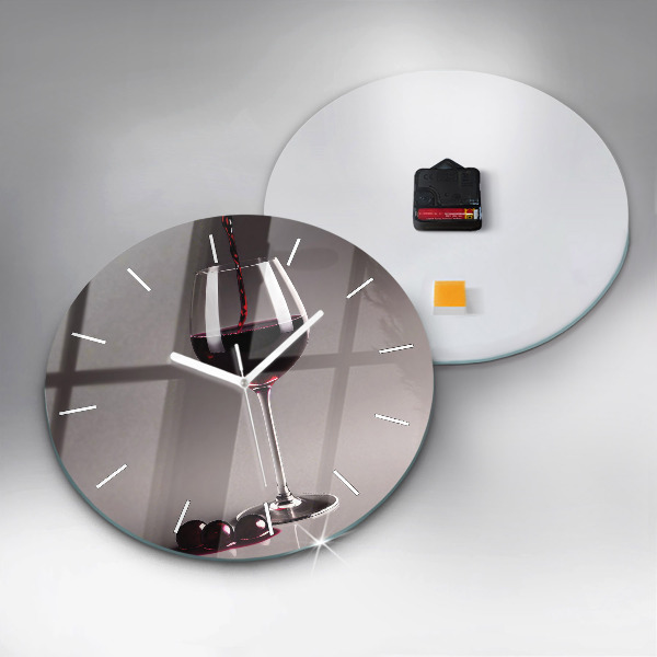 Wanduhr glas rund Lampe mit Rotwein