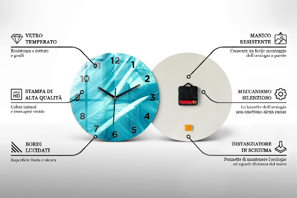 Wanduhr rund Blaue Murmel